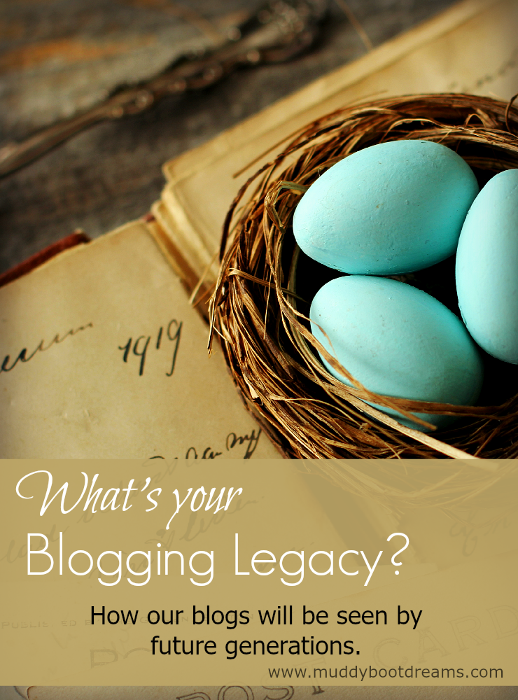 Blogging Legacy, birds nest and antique postcard images