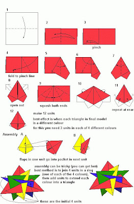 Объёмная звёздочка в технике оригами
