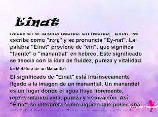 significado del nombre Einat