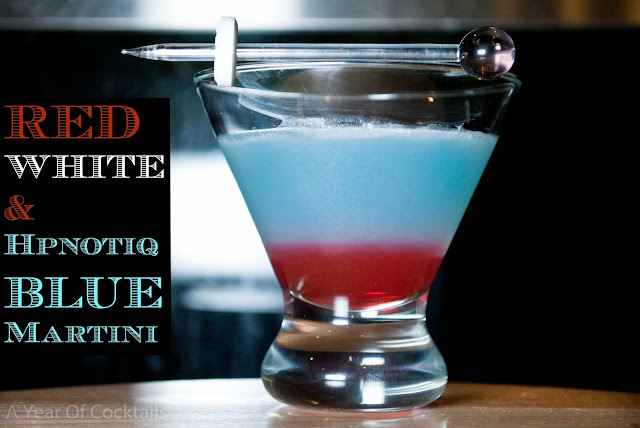 patriotic cocktail, 4th of july, hpnotiq