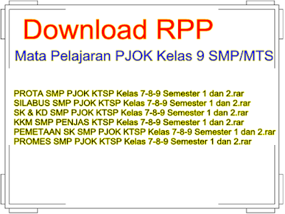 Download RPP Mata Pelajaran PJOK Kelas 9 SMP/MTS