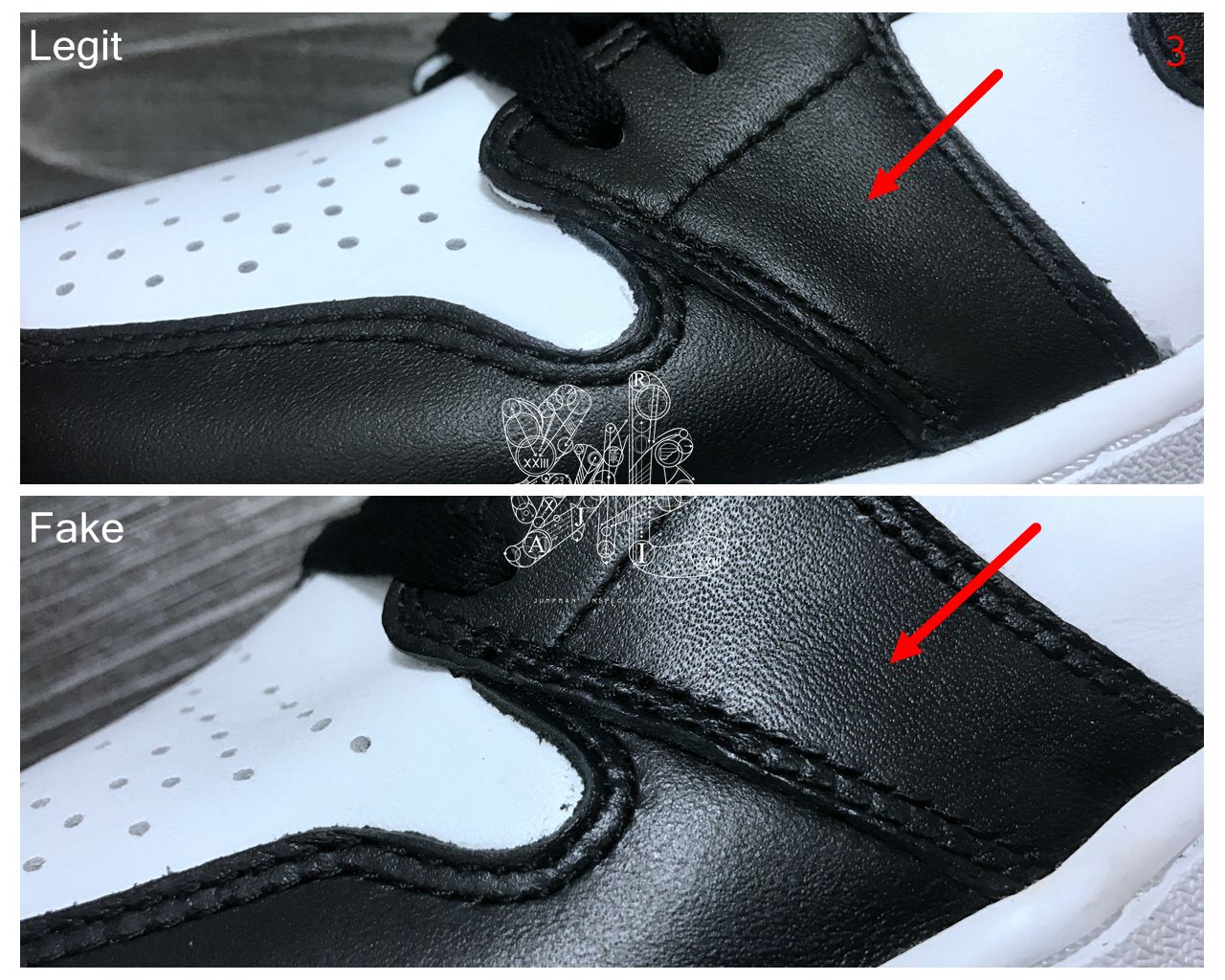 Sean S Blog Real Vs Fake Air Jordan 1 X Fragment 040