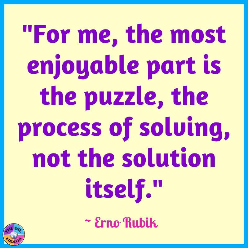 Quotation by Erno Rubik about doing puzzles