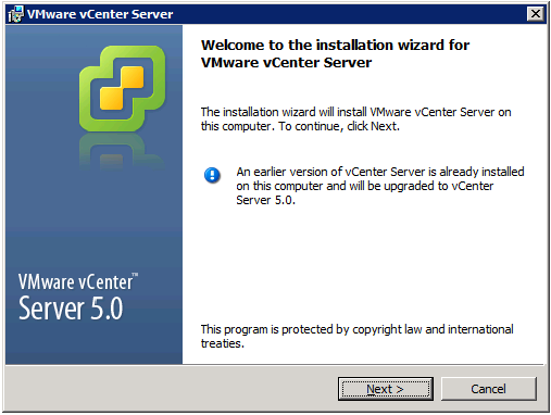 VMware vCenter Server Installer - Welcome screen