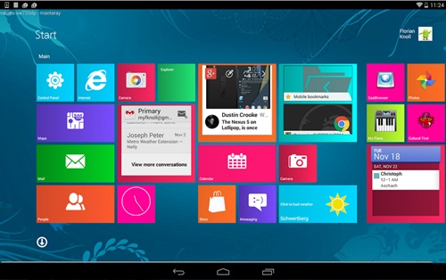 Tampilan Launcher Windows 10 di Android