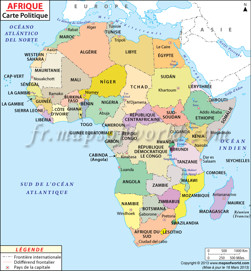 CARTE POLITIQUE DE L’AFRIQUE | Online world map dictionary