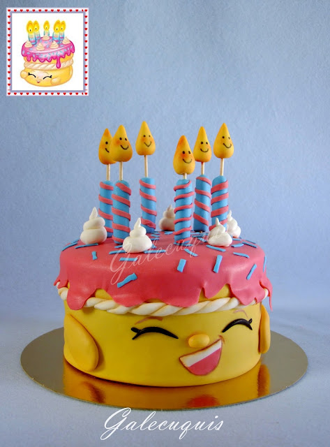 Tarta Shopkins de fondant