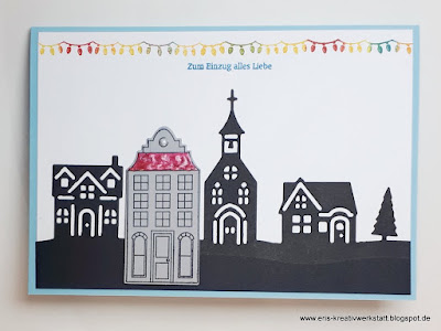 Grußkarte zum neuen Heim mit Silhouettenhäusern Stampin' Up! www.eris-kreativwerkstatt.blogspot.de