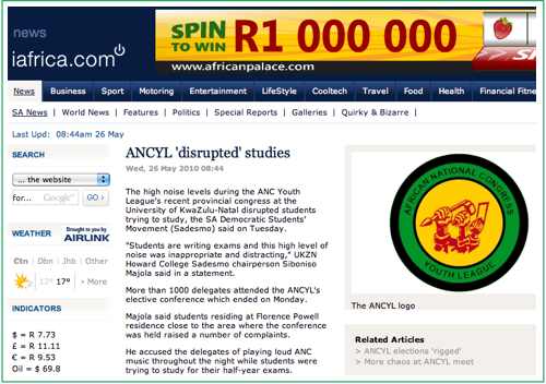 iafrica.com | news | sa news ANCYL _disrupted_ studies.jpg