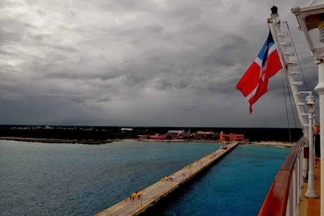 ready to depart Costa Maya  no tenders but a very long pier