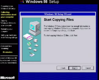 cara instal windows 98