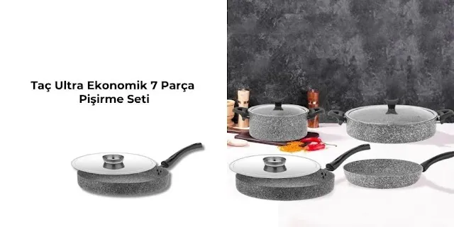 Taç Ultra Ekonomik 7 Parça Pişirme Seti