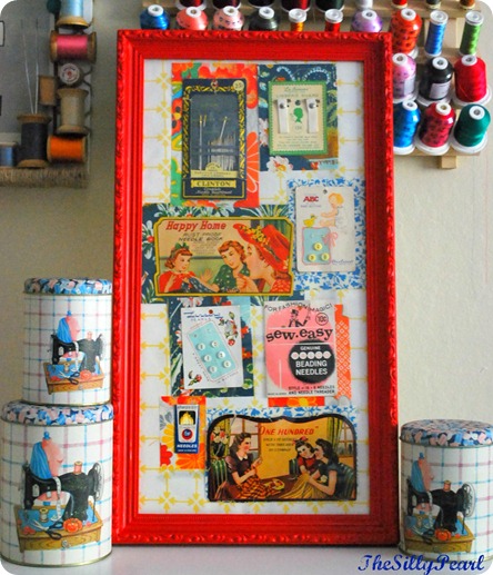 Vintage Sewing Notion Wall Art