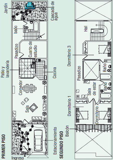 PLANOS DE CASA DE 2 PISOS EN 150M2 via www.planosdecasas.blogspot.com