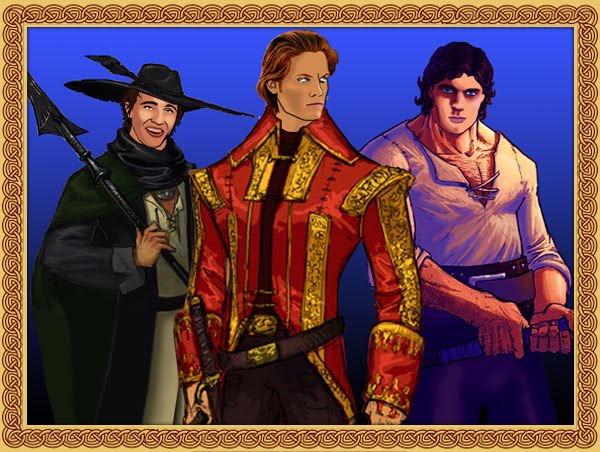 actors faces slapped onto Rand al'Thor, Perrin Aybara, Matrim Cauthon, the main characters from The Wheel of Time