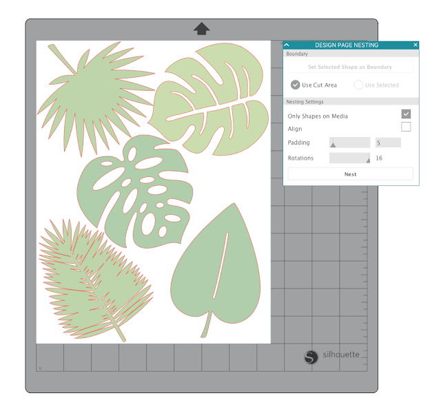 Mini Tropical Leaf Canvas Art using Silhouette Printable Gold Foil. designed by Janet Packer (CraftingQuine) https://craftingquine.blogspot.co.uk for Silhouette UK