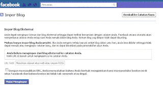 halaman import blog ke facebook