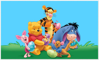 Winnie the Pooh en Primavera: Marcos, Tarjetas o Invitaciones para Descargar Gratis.