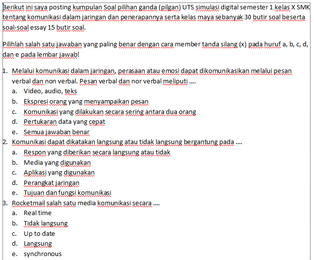  Soal Pilihan Ganda Pilgan UTS Simulasi Digital Semester 