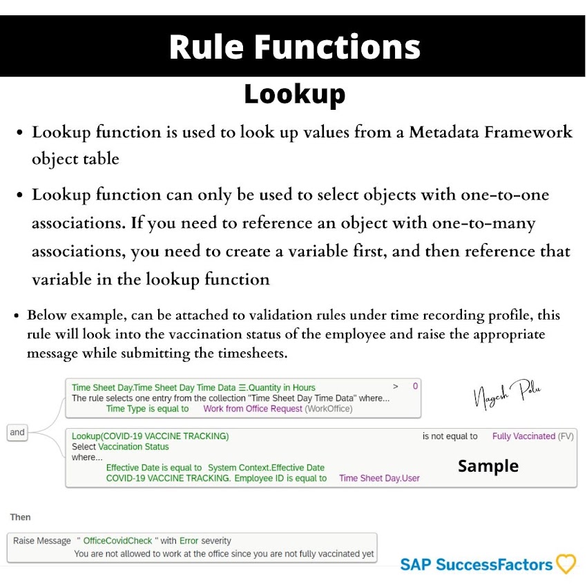 How to use Lookup function in SucccessFactors