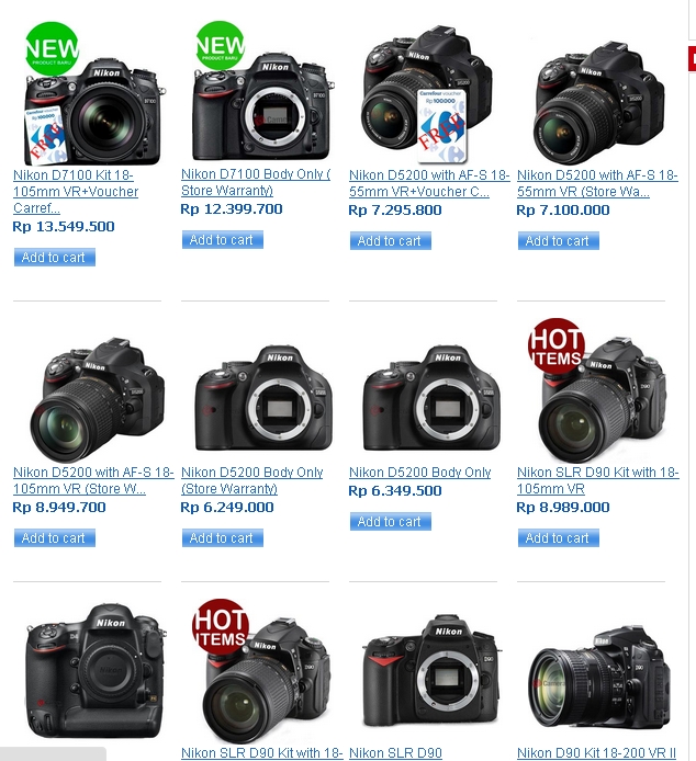 Daftar Harga Kamera Digital SLR Murah Nikon Agustus 2013 