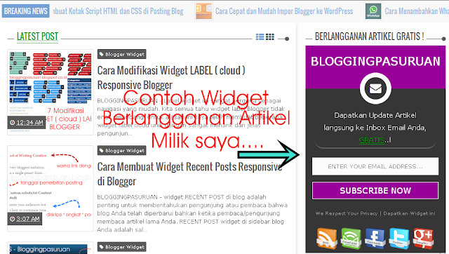 Cara Membuat Widget Feedburner +Social Share Responsive Blogger