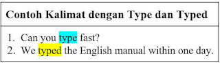 Type, Typed, Typed Contoh Kalimat, Penggunaan dan Perbedaannya