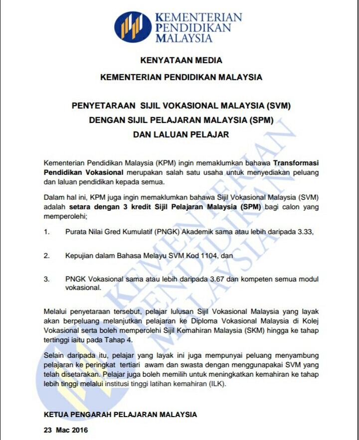 Surat Rasmi Rayuan Mara - Main Game p