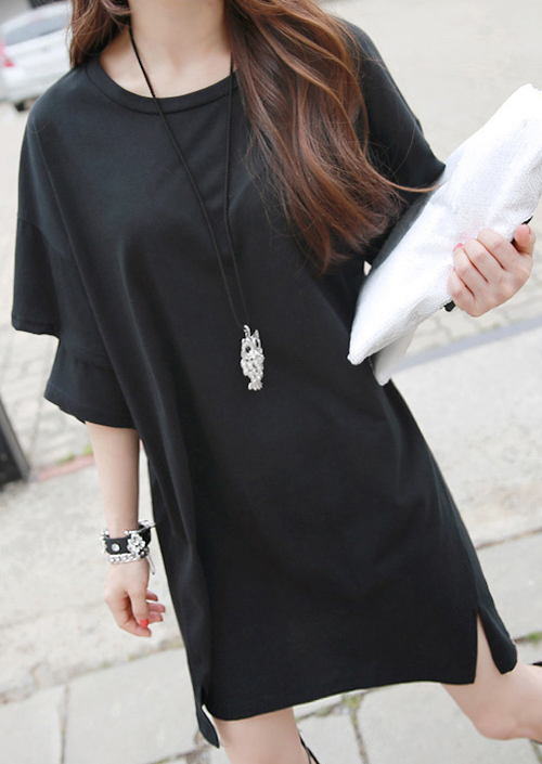 Slit Kimono Sleeves Shift Dress