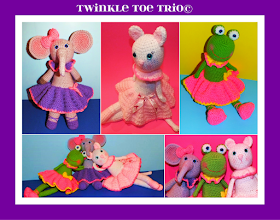 Twinkle Toe Trio Crochet Ballerina Doll Patterns© By Connie Hughes Designs©