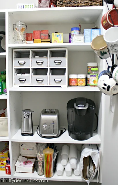 Storing appliances in pantry