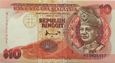 10 Ringgit Malaysia banknote