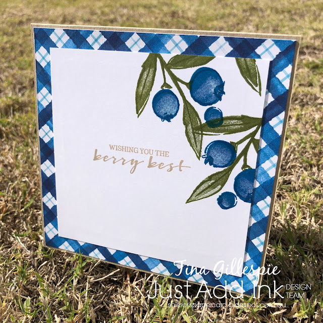 scissorspapercard, Stampin' Up!, Just Add Ink, Berry Blessings, Sweet Strawberry, Berry Delightful DSP