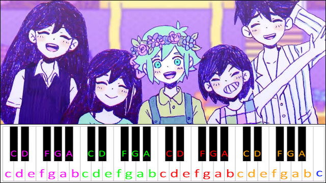 By Your Side (OMORI) Piano / Keyboard Easy Letter Notes for Beginners