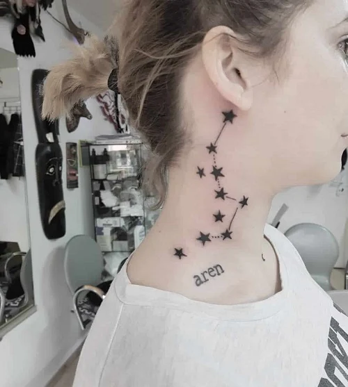 Tiny Star tattoos & Neck Tattoo