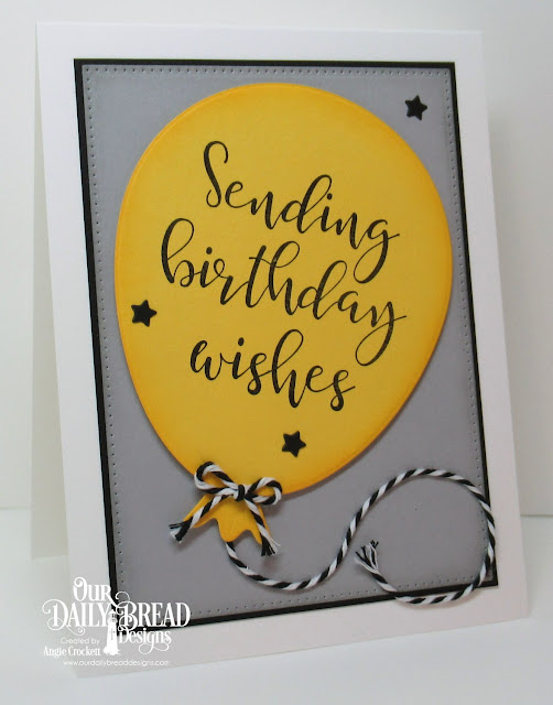 ODBD Big Birthday Bolds, ODBD Custom Big Balloon Die, ODBD Custom Sparkling Stars Dies, ODBD Custom Pierced Rectangles Dies, Card Designer Angie Crockett