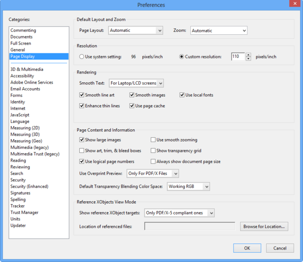 Adobe Reader Preferences 
