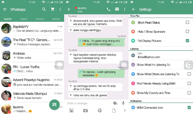 BBM Mod WhatsApp Flat v2.13.1.14 Apk Clone + Not Clone Keren