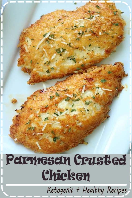 This Parmesan Crusted Chicken is an easy meal idea. We use pounded thin chicken breasts, coat in a delicious Parmesan coating, and then fried to make them crispy. Add this chicken idea to your dinner this week.