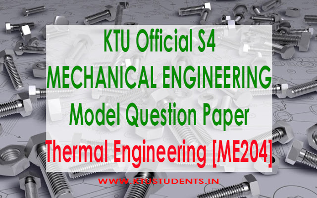 ktu Thermal Engineering [ME204] model qp