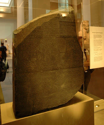 The Rosetta Stone is an Ancient Egyptian artifact which was instrumental in