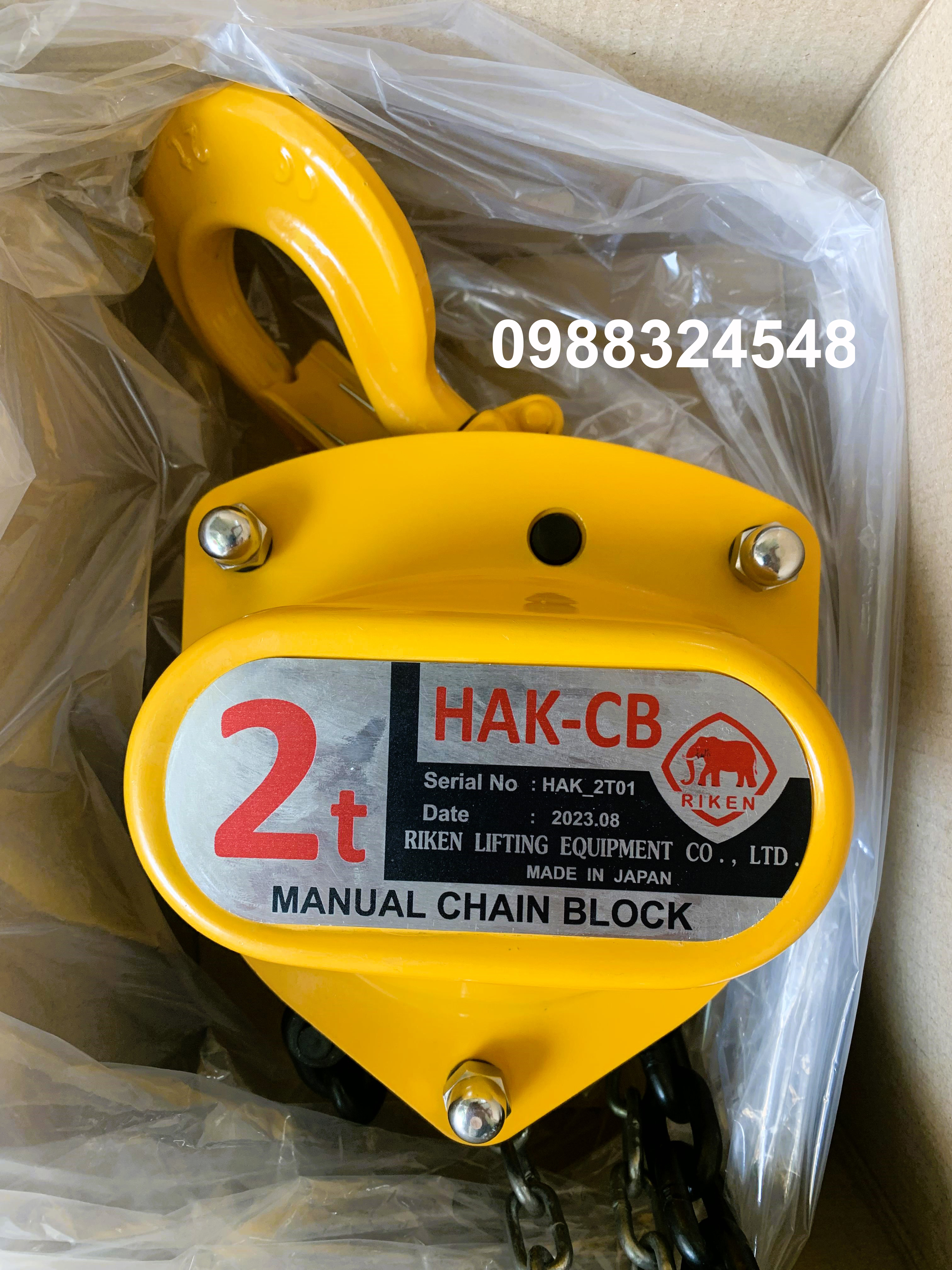 Pa lăng kéo tay Riken 2 tấn HAK-CB / HAK-CB 2 ton Riken Chain Hoist