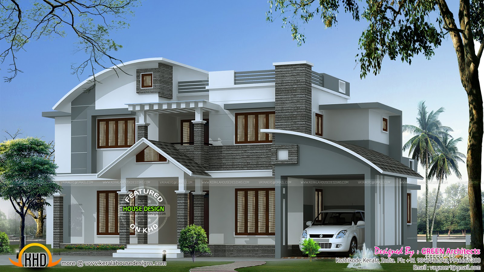 Contemporary mix house  in 2500  sq  ft  Kerala  home  design  