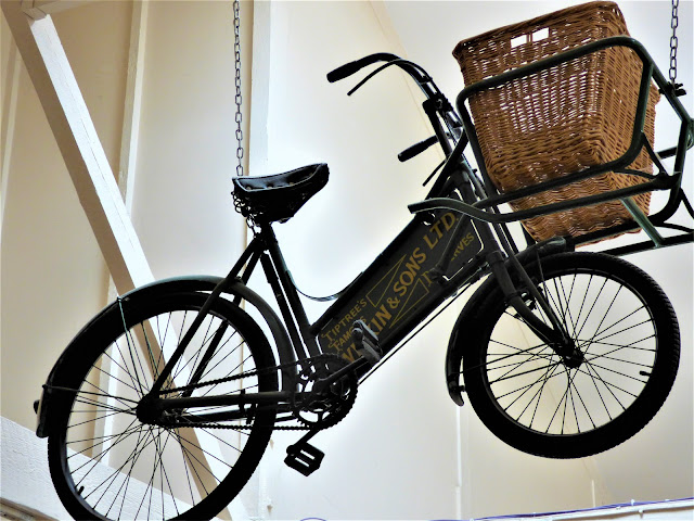 A vintage delivery bicycle at Tiptree Tea Rooms in Essex