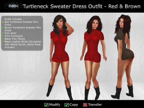 BSN Turtleneck Sweater Dress Outfit