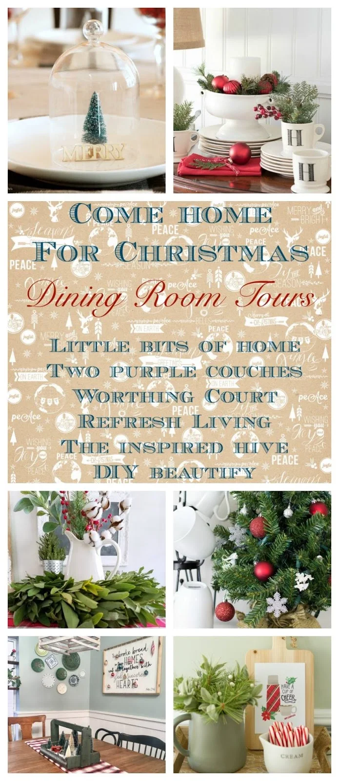 Holiday room tours! 32 bloggers share five different rooms decorated for Christmas.