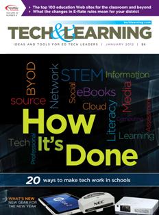 Tech & Learning. Ideas and tools for ED Tech leaders 32-06 - January 2012 | ISSN 1053-6728 | TRUE PDF | Mensile | Professionisti | Tecnologia | Educazione
For over three decades, Tech & Learning has remained the premier publication and leading resource for education technology professionals responsible for implementing and purchasing technology products in K-12 districts and schools. Our team of award-winning editors and an advisory board of top industry experts provide an inside look at issues, trends, products, and strategies pertinent to the role of all educators –including state-level education decision makers, superintendents, principals, technology coordinators, and lead teachers.