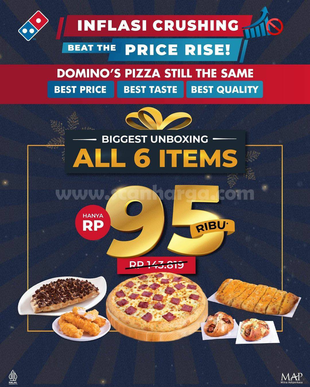 Dominos Pizza Promo All 6 Items only 95K!