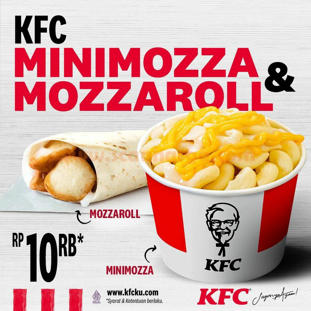 Promo KFC MINIMOZZA & MOZZAROLL Hanya Rp. 10.000