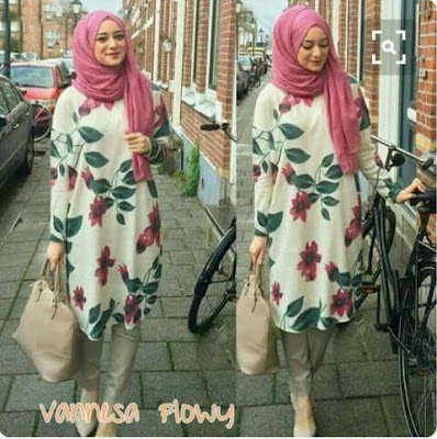 Jual Plus Jilbab / Kerudung 3 In 1 Vanessa Hijab Flowres - 12306